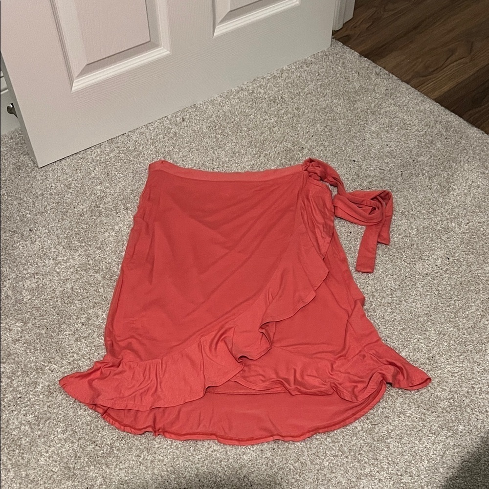 Coral Wrap Skirt
